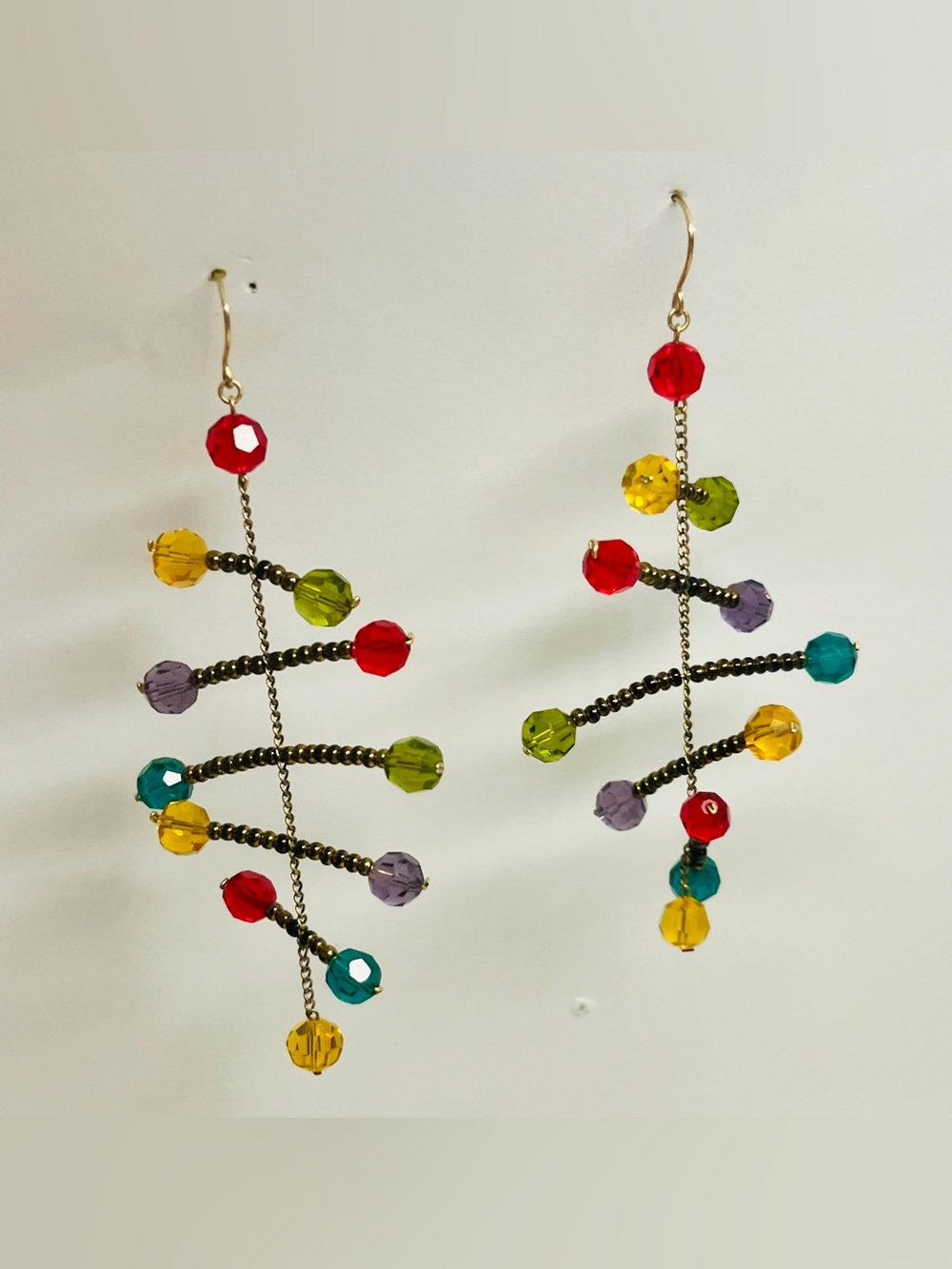 Multicolor Bead Cascade Dangle Earrings